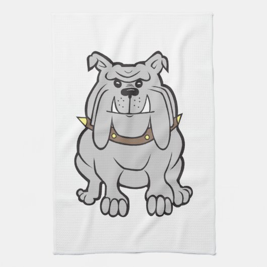 ブルドッグの漫画 キッチンタオル (縦)