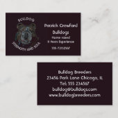 ブルドッグの犬の飼育者および訓練 名刺 (正面/裏面)