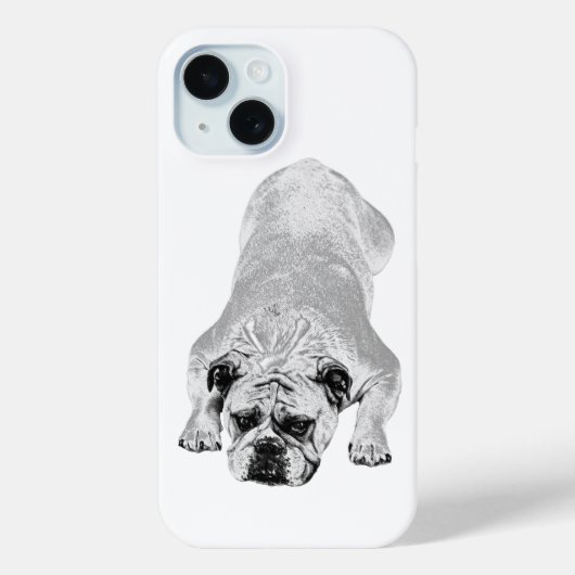 ブルドッグの穏やかな冬のムード Case-Mate iPhoneケース (裏面)