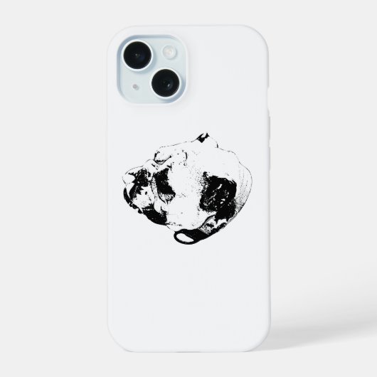 ブルドッグの穏やかな気分 iPhone 15ケース (裏面)