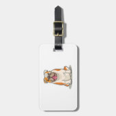 ブルドッグの荷物のラベル ラゲッジタグ (正面縦)