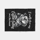 ブルドッグの衣装が私の英語ブルドッグを愛する フリースブランケット (正面(横))