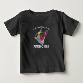 ブルドッグの贈り物にフランスの気を取られおもしろいやすい ベビーTシャツ