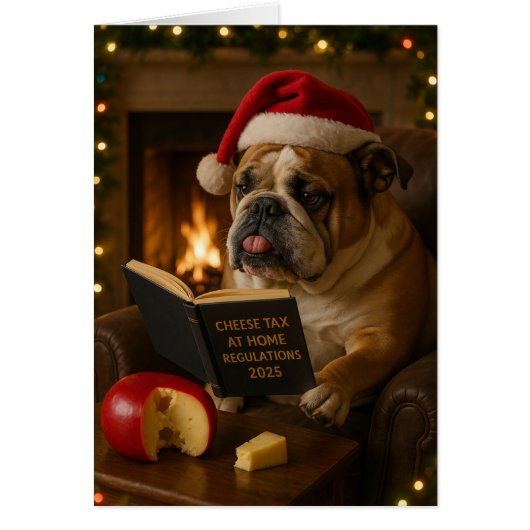 ブルドッグの「チーズ税」クリスマスカード (正面)