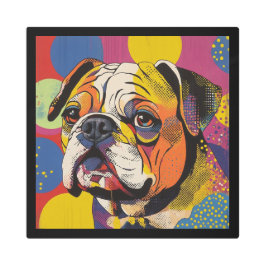 ブルドッグはっきりしたアポップ・アートのート メタルプリント