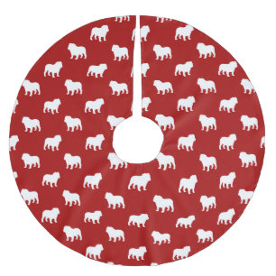 ブルドッグはパターンのシルエットを描きます ブラッシュドポリエステルツリースカート