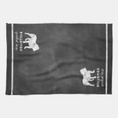 ブルドッグはヴィンテージの黒板をここにだめにしました キッチンタオル (横)