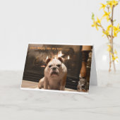 ブルドッグは健康なカードを得ます カード (黄色い花)