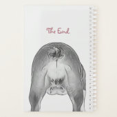 ブルドッグやる気を起こさせる白黒ピンク写真 プランナー手帳 (裏面)