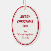 ブルドッグよくはしゃぐ子犬サンタ球クリスマス セラミックオーナメント (裏面)