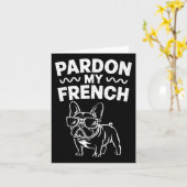 ブルドッグをフランスの許せ カード (黄色い花)