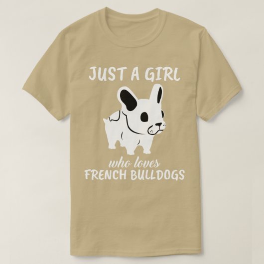 ブルドッグを愛する女フランスのの子1 Tシャツ (デザイン正面)