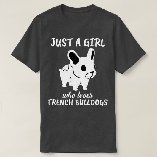 ブルドッグを愛する女フランスのの子1 Tシャツ (デザイン正面)