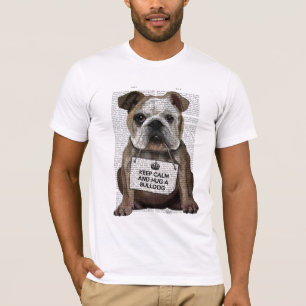 ブルドッグを抱き締める Tシャツ