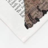 ブルドッグを抱く フリースブランケット (角)