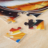 ブルドッグアクリルアートプリントポートレートドッグ恋人 ジグソーパズル (側面)