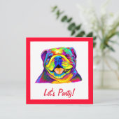 ブルドッグインカラー誕生日 招待状 (スタンド正面)