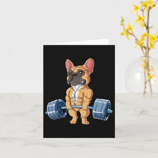 ブルドッグウエイフティングフェイウデッドリフトフィットネスジムフー カード (黄色い花)