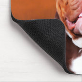 ブルドッグウォーターカラーアートポートレート マウスパッド (コーナー)