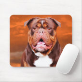 ブルドッグウォーターカラーアートポートレート マウスパッド (マウス)