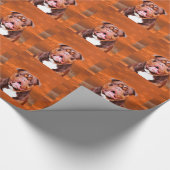 ブルドッグウォーターカラーアートポートレート ラッピングペーパー (角)