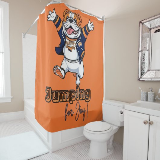 ブルドッグエネルギー | ミッドエアアートおもしろい シャワーカーテン (インサイチュ)