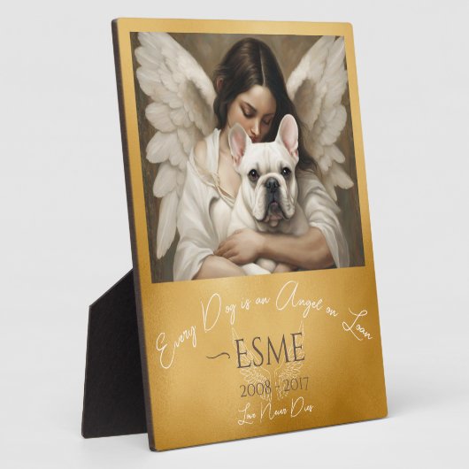 ブルドッグエンジェルフランスののトリビュートロスイラストレーション フォトプラーク (側面)
