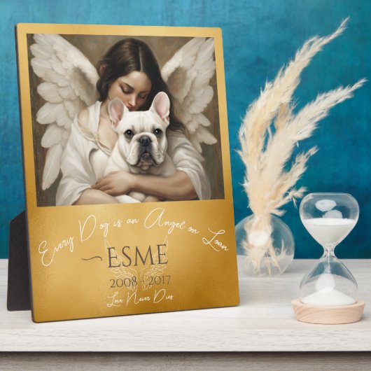 ブルドッグエンジェルフランスののトリビュートロスイラストレーション フォトプラーク (側面)