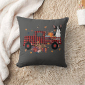 ブルドッグカボチャートラック感謝ハロウィンギフト クッション (ブランケット)