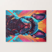 ブルドッグカラフルアフランスのート ジグソーパズル (横)