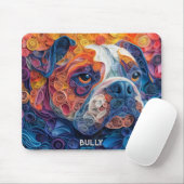 ブルドッグカラフル紙クリングポートレート マウスパッド (マウス)
