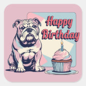 ブルドッグカラフル スクエアシール (正面)