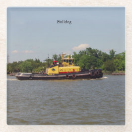 ブルドッグガラスのコースター ガラスコースター