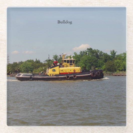 ブルドッグガラスのコースター ガラスコースター (正面)