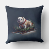 ブルドッグクリスマスの冬 クッション (裏面)