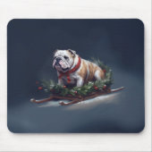 ブルドッグクリスマスの冬 マウスパッド (正面)