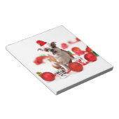 ブルドッグクリスマスギフトボックスオーナメントレッドサンタハット ノートパッド (アングル)