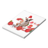 ブルドッグクリスマスギフトボックスオーナメントレッドサンタハット ノートパッド (回転)