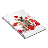 ブルドッグクリスマスギフトボックスオーナメントレッドサンタハット ノートブック (右側)