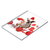 ブルドッグクリスマスギフトボックスオーナメントレッドサンタハット ノートブック (左側)