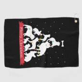 ブルドッグクリスマスツリー ゴルフタオル (横)