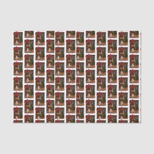 ブルドッグクリスマスティッシュペーパー 薄葉紙 (正面)