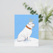 ブルドッグクリスマストナカイ白 シーズンポストカード (スタンド正面)