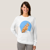 ブルドッグクリスマストナカイ赤と白 Tシャツ (正面フル)