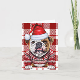 ブルドッグクリスマスドッグレッドクリスマス シーズンカード