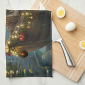 ブルドッグクリスマスフェスティバル航海 キッチンタオル (四つ折り)