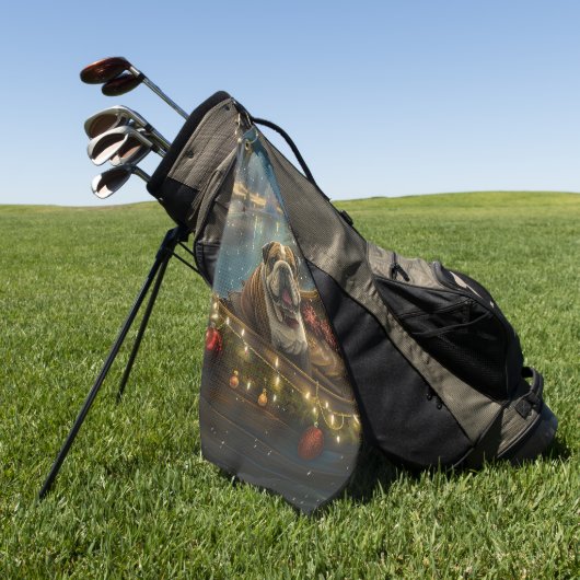 ブルドッグクリスマスフェスティバル航海 ゴルフタオル (グリーン)