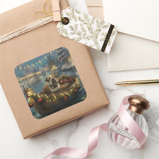 ブルドッグクリスマスフェスティバル航海 スクエアシール (ギフト)