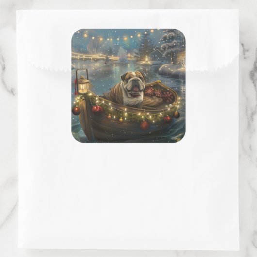 ブルドッグクリスマスフェスティバル航海 スクエアシール (バッグ)