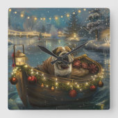 ブルドッグクリスマスフェスティバル航海 スクエア壁時計 (正面)